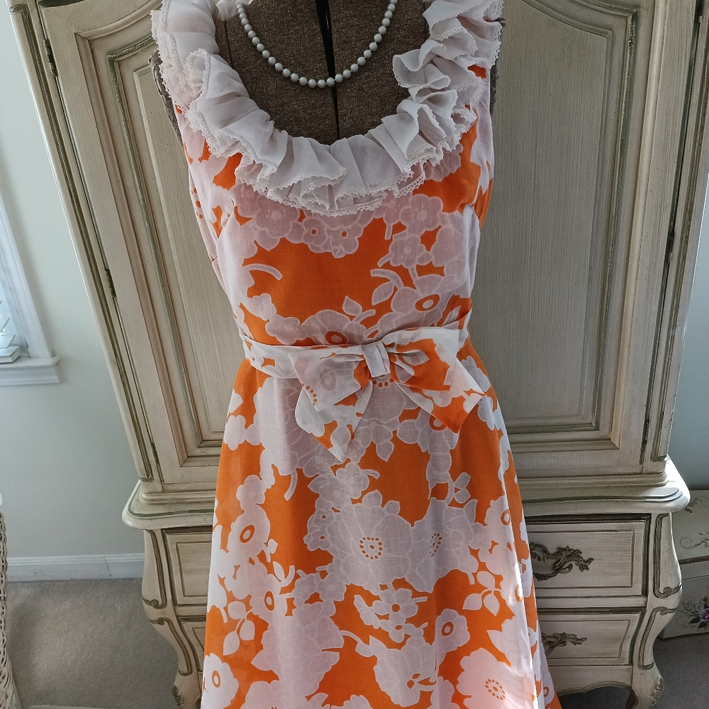 STUNNING 1970S "MISS ELLIETTE" CALIFORNIA MAXI DRESS! LOVELY! - Picture 1 of 17
